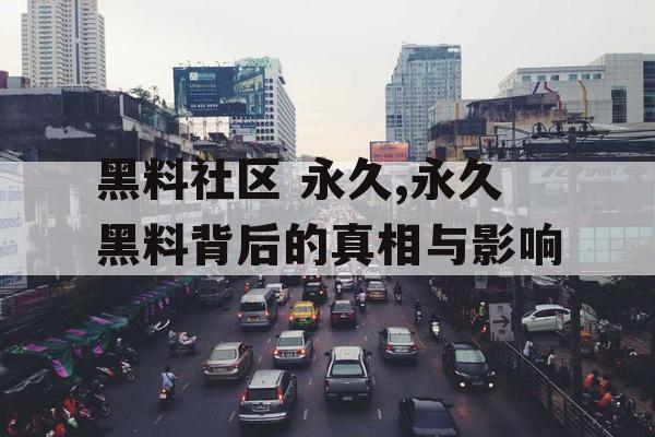 黑料社区 永久,永久黑料背后的真相与影响