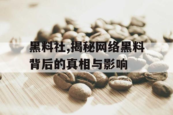 黑料社,揭秘网络黑料背后的真相与影响