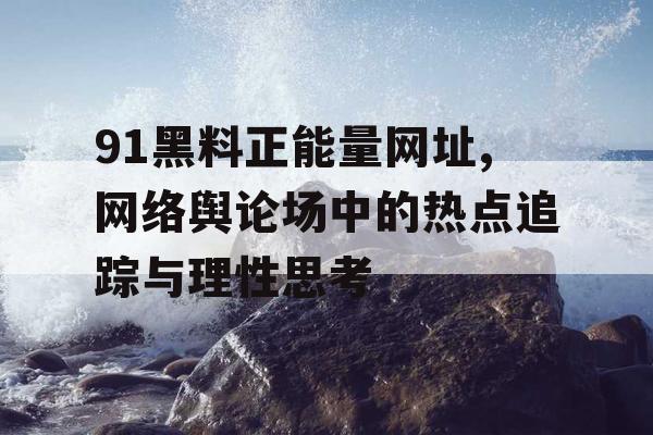 91黑料正能量网址,网络舆论场中的热点追踪与理性思考