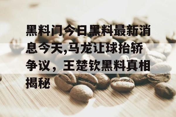 黑料门今日黑料最新消息今天,马龙让球抬轿争议，王楚钦黑料真相揭秘