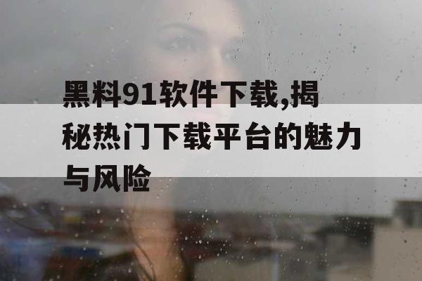 黑料91软件下载,揭秘热门下载平台的魅力与风险