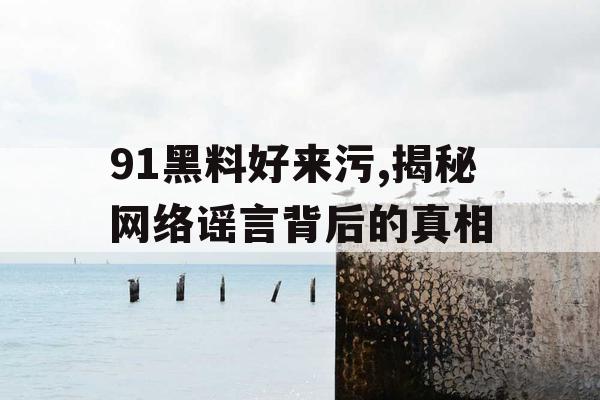 91黑料好来污,揭秘网络谣言背后的真相